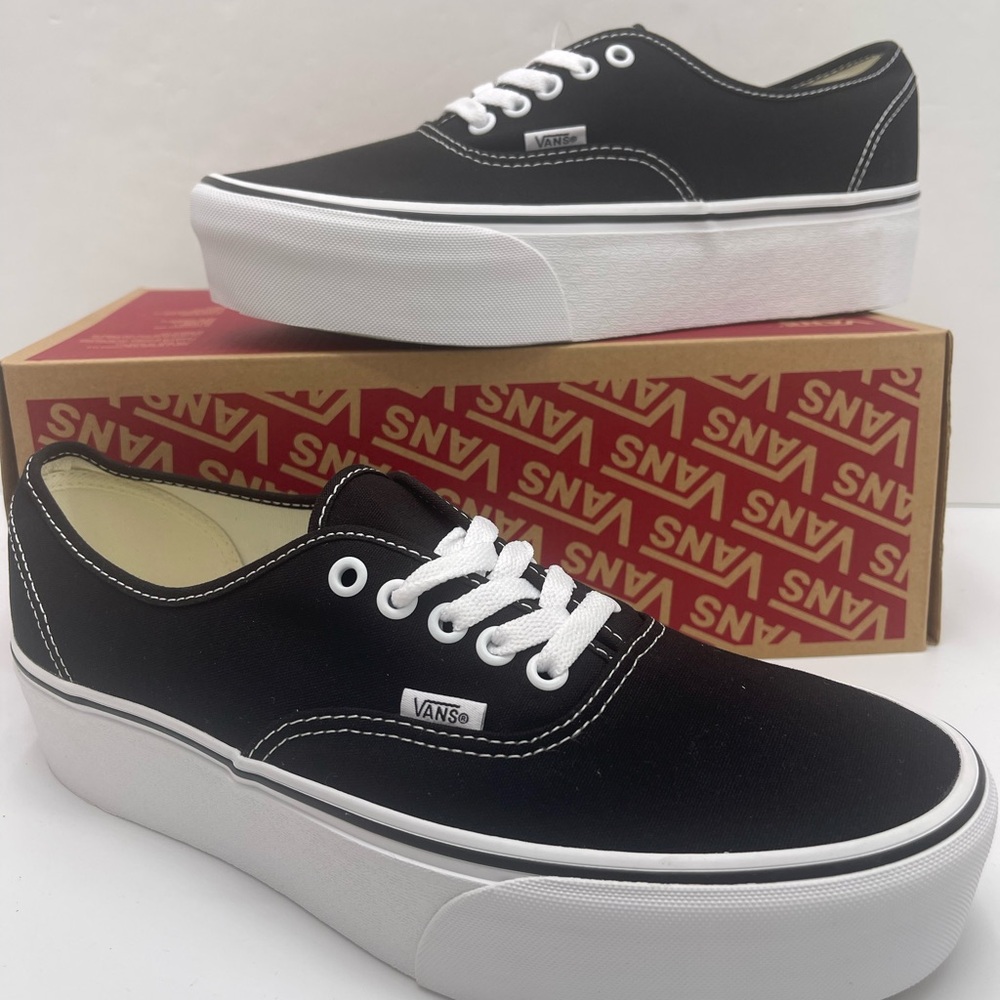 Vans WMNS Authentic Stac
Canvas Black/True White Platform Sneakers 
VN0A5KXXBMX